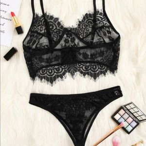 Black lace lingerie
